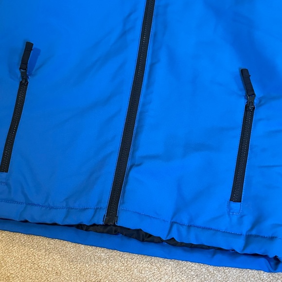 Kids winter coat - Athletech - boys size L 10/12 hooded blue black - Picture 11 of 13